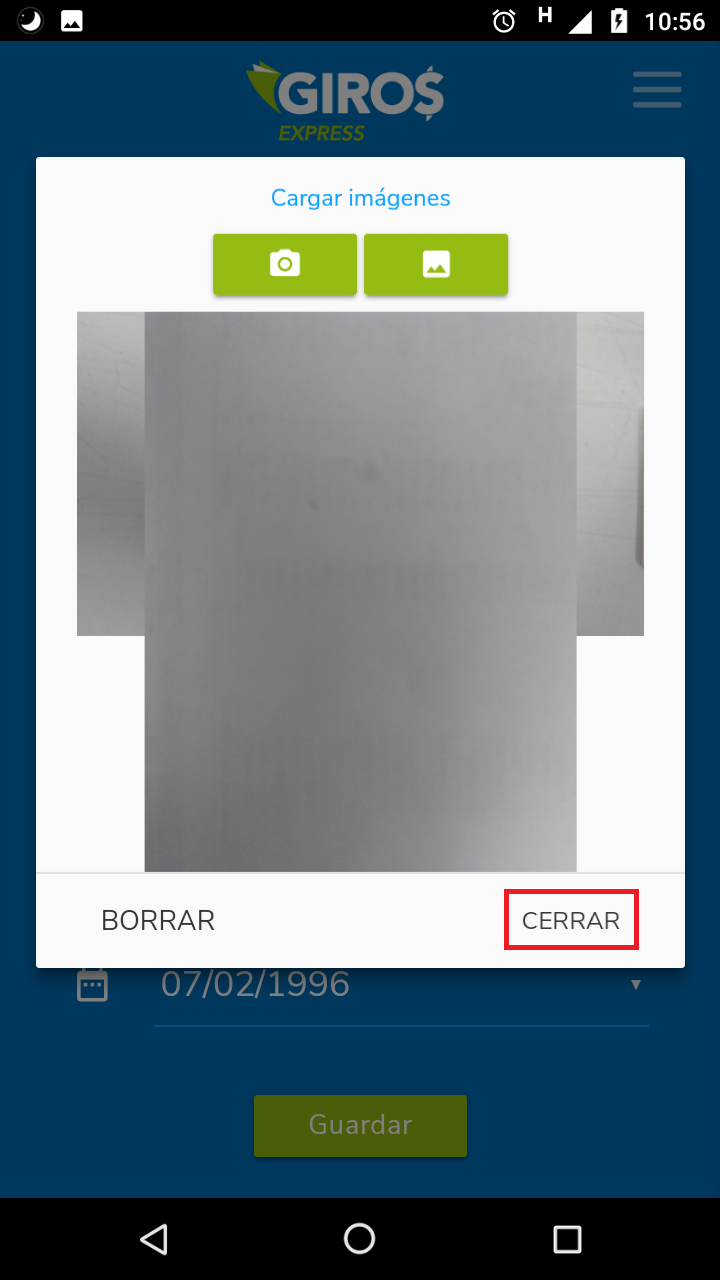 Toque el botón de la cámara