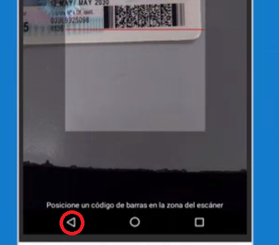 Presione el botón de retroceso