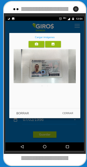 Tome una foto del documento