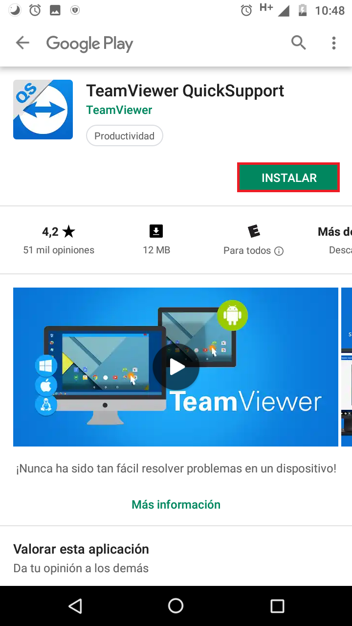 Presione en <b class="text-red">Instalar</b>