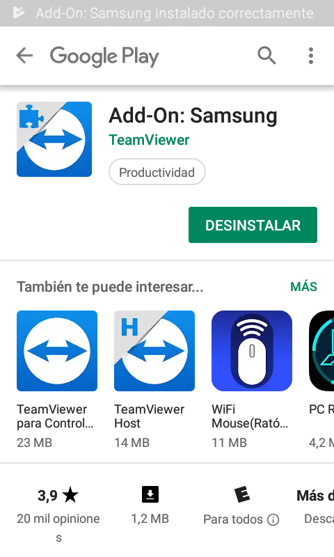 Aguarde hasta que termine la instalación...